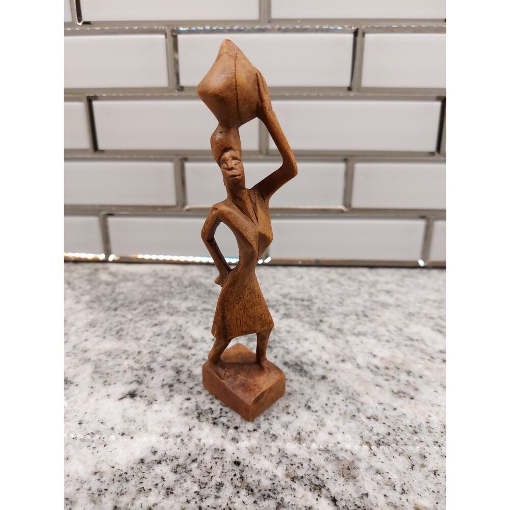 African Folk Art (Tribal Art) Woman Wood Carving Small 6" Tall